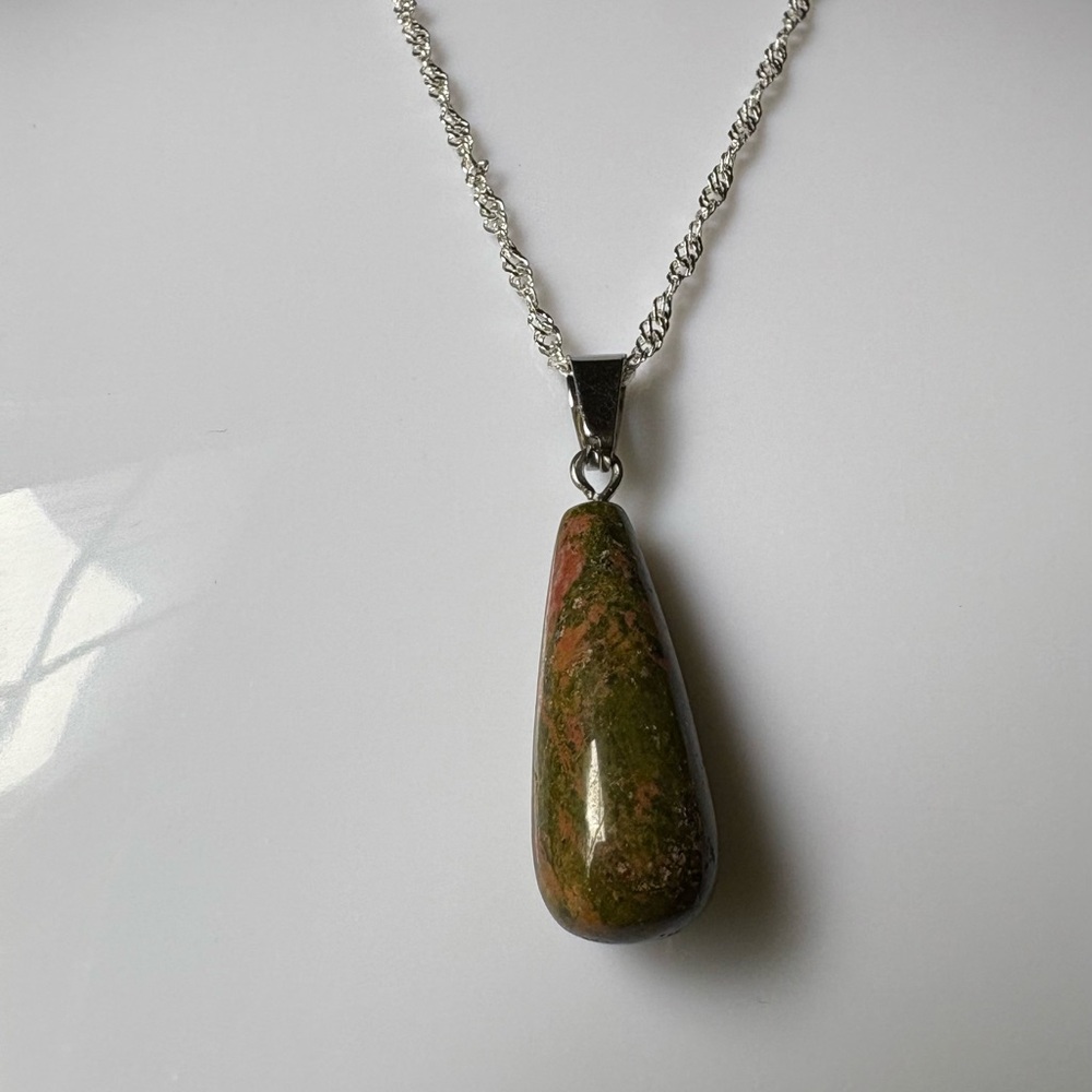 Unakite Pendant Necklace set